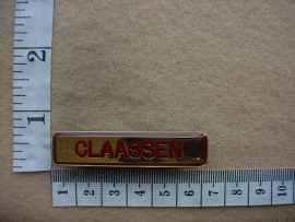 2866 SA Army name badge Claasen (Ref. Army SA)
