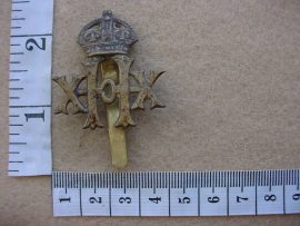 1875 20th Hussars cap badge (Ref. BBA 100)