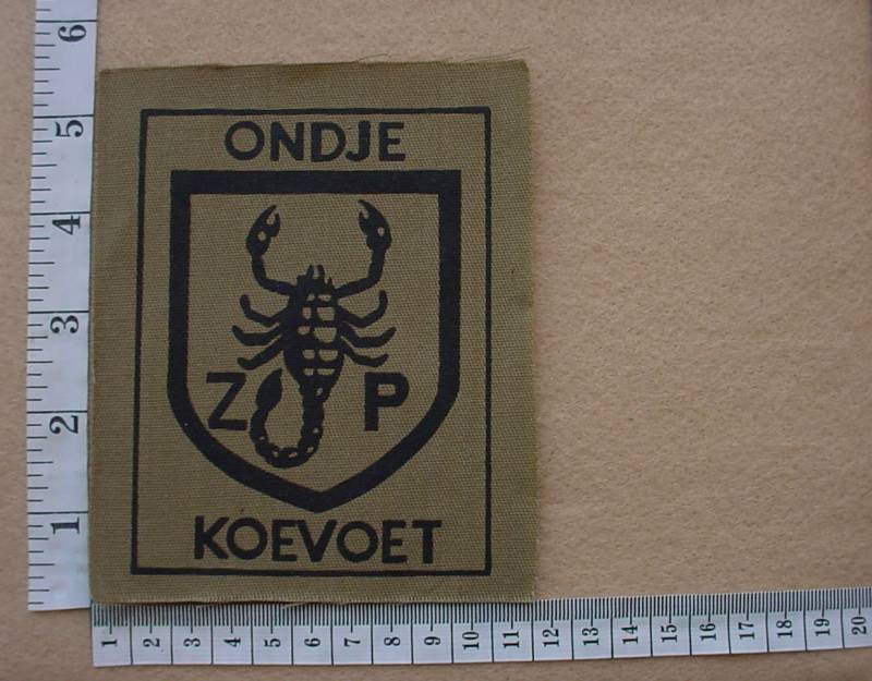 2286 SWA Police Koevoet Ondje arm flash, Call Sign ZP (Ref. C1004)