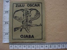 2247 SWA Police Koevoet Ojaba arm flash, Call Sign Zulu Oscar (Ref. C933)