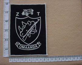 2254 SWA Police Koevoet Omaanda arm flash, Call Sign ZT (Ref. C939)