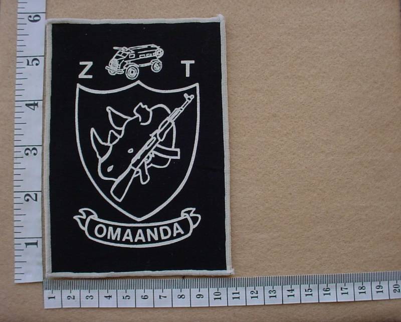 2254 SWA Police Koevoet Omaanda arm flash, Call Sign ZT (Ref. C939)