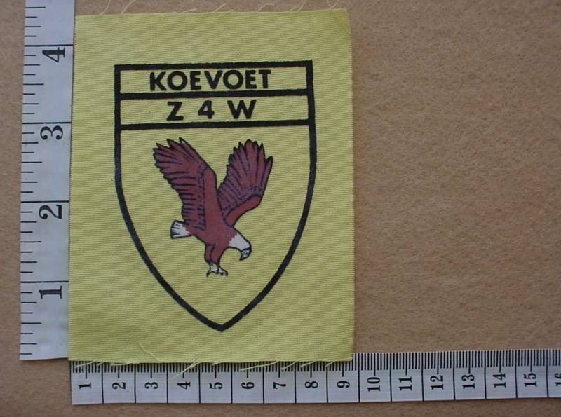 2267 SWA Police Koevoet arm flash, Call Sign Z4W (Ref. C960)