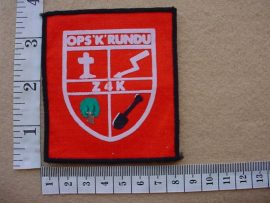 2276 SWA Police Koevoet Ops K Rundu arm flash, Call Sign Z4K (Ref. C970)