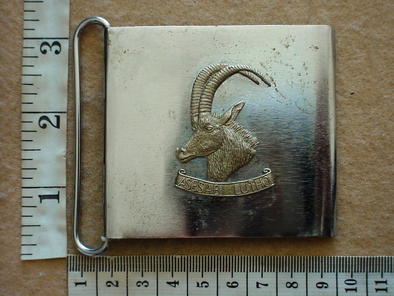 9336 Rhodesian Armoured Cars Regt stable belt buckle (CO3060)