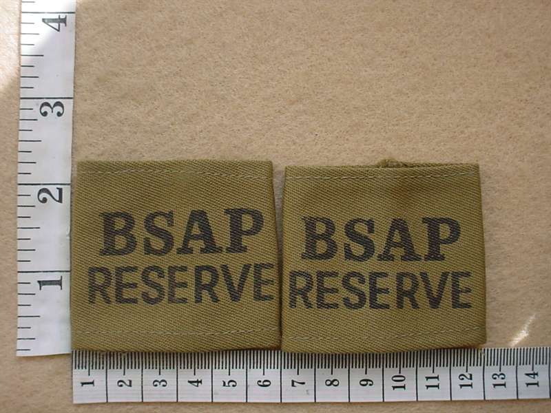 10039 Rhodesian British South Africa Police Reservist rank slides (CO3409)