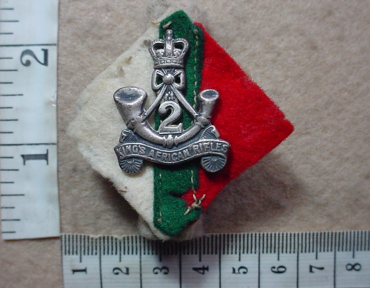 5179 2nd Kings African Rifles cap badge, Officers, Silver (CO3738)