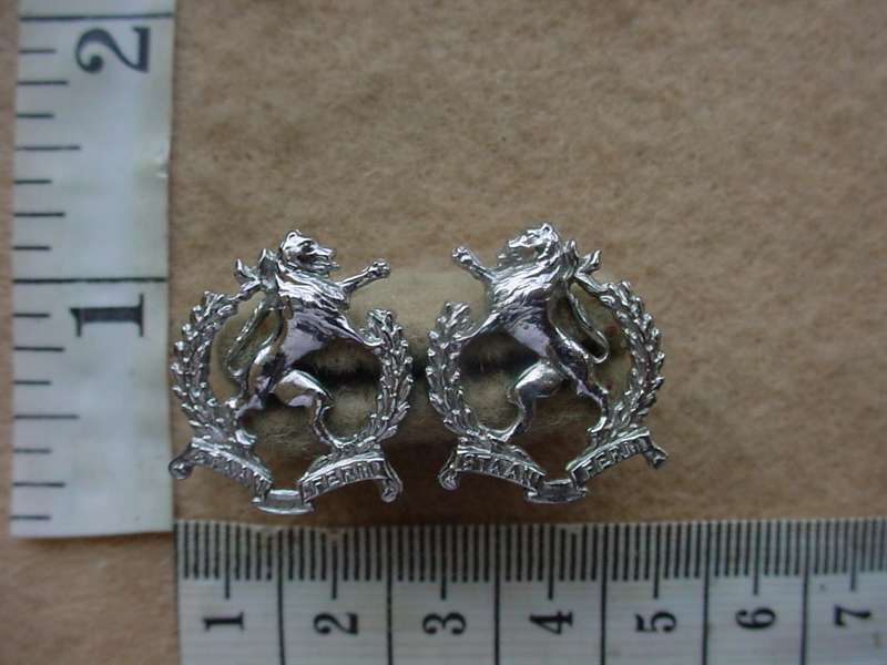 10989 Regiment Hoeveld (High Veld) collar badges, mess dress (CO753-CO754)