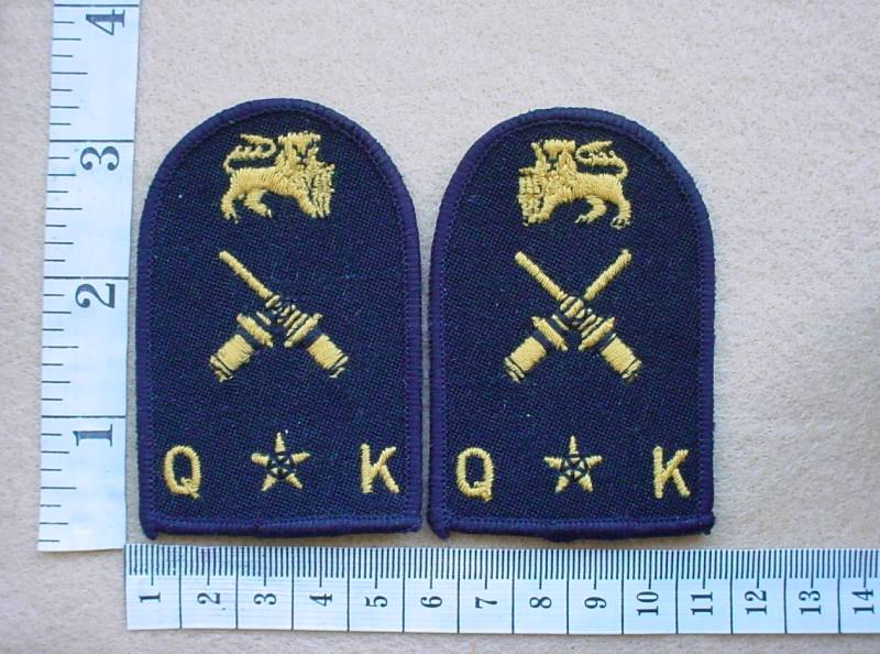 3046 SA Navy Quarters Armourer Gunner collar badges (DW1 69 19)