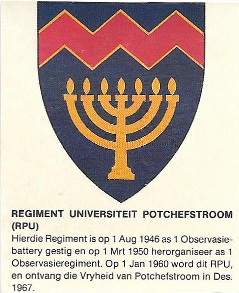 5585-1 Regiment University of Potchefstroom arm flash, 7 South African Infantry Division balkie (F334) - Image 2