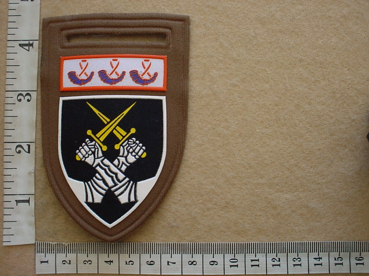 9279 Regiment Bloemspruit arm flash, Orange Free State Command balkie (F57)