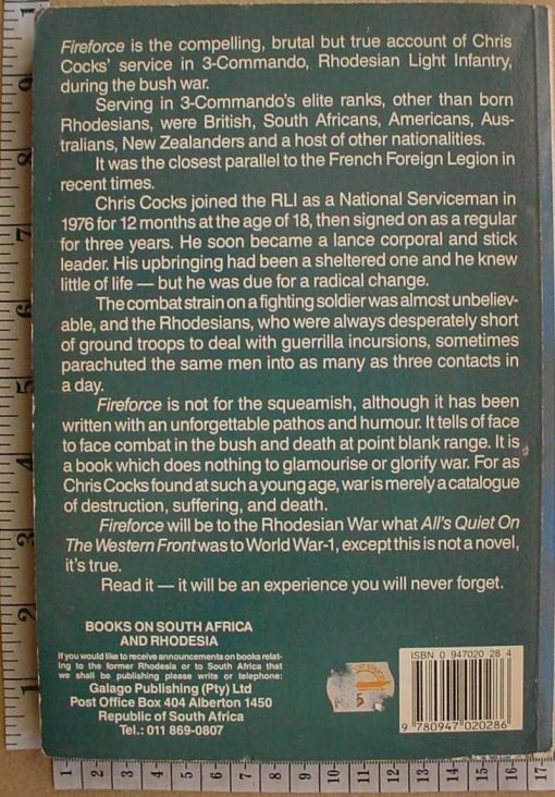 8842 Fireforce: One Man's War in the Rhodesian Light Infantry  by Chris Cocks (Ref. Rhodesia) - Image 2