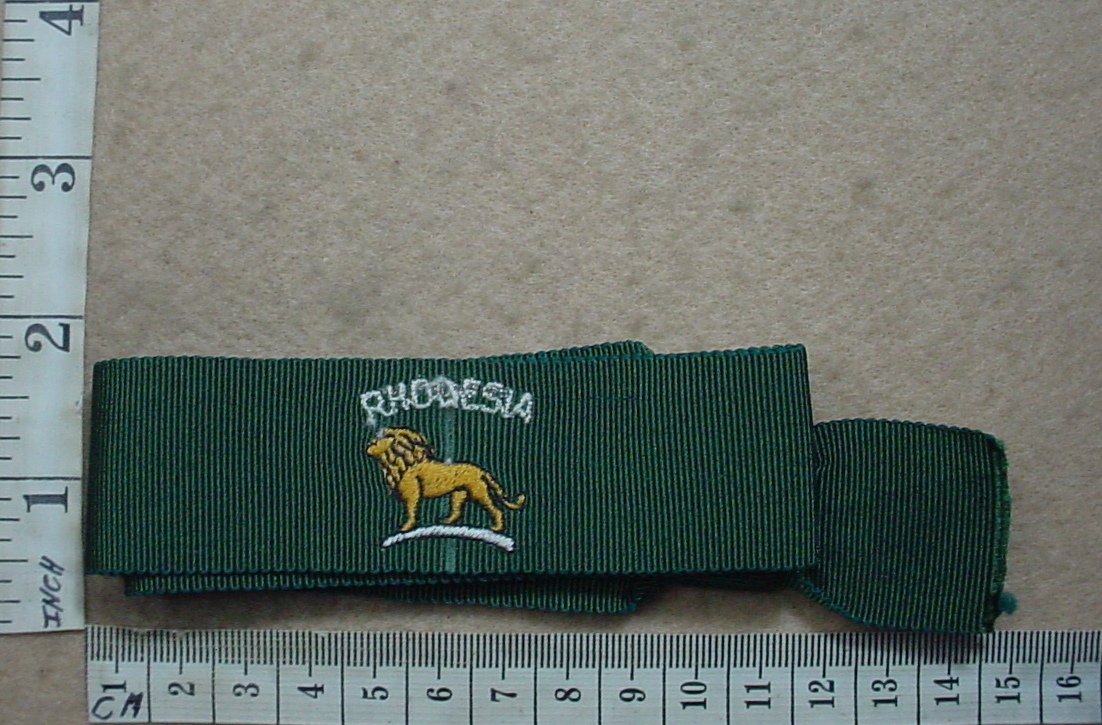 10096 Rhodesian National Sports Colours hat ribbon, 2nd pattern (Misc)