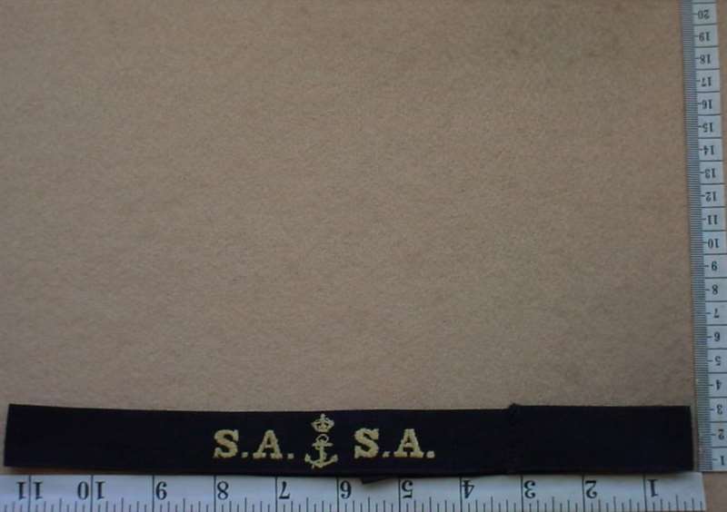 4454 SA Navy cap tally, WW2 (Ref. Navy SA)