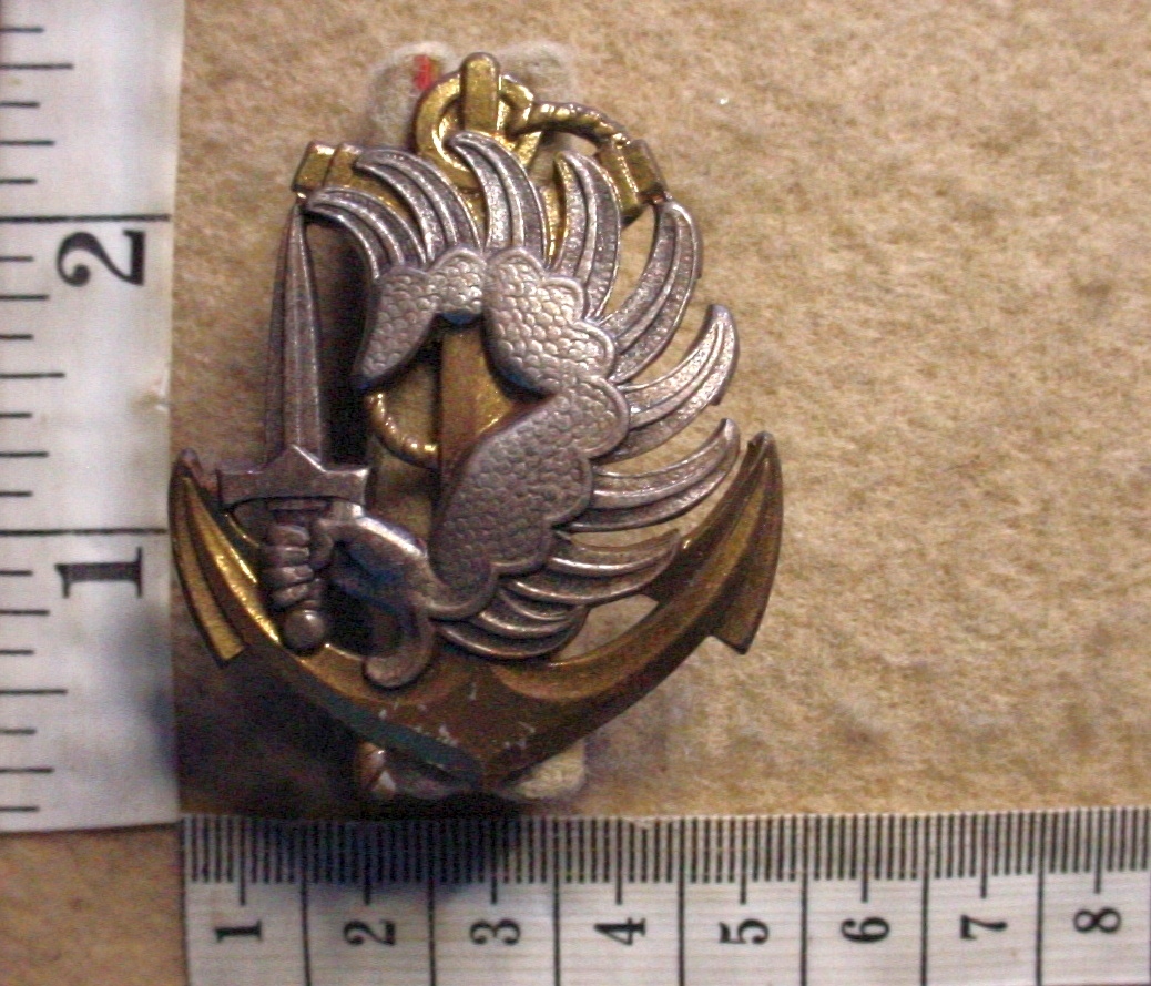 3860 French Colonial Marine Paratrooper beret badge, 1st pattern (Para France)