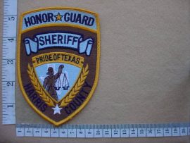 4355 Harris County Sheriff Honor Guard Pride of Texas arm patch (Ref. Police USA)