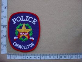4357 Texas Carrollton Police arm patch (Ref. Police USA)