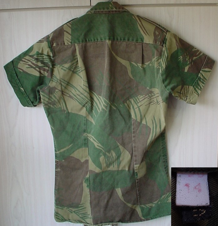 7703 Rhodesian Army camouflage shirt, short sleeves, Size 14 - Image 2