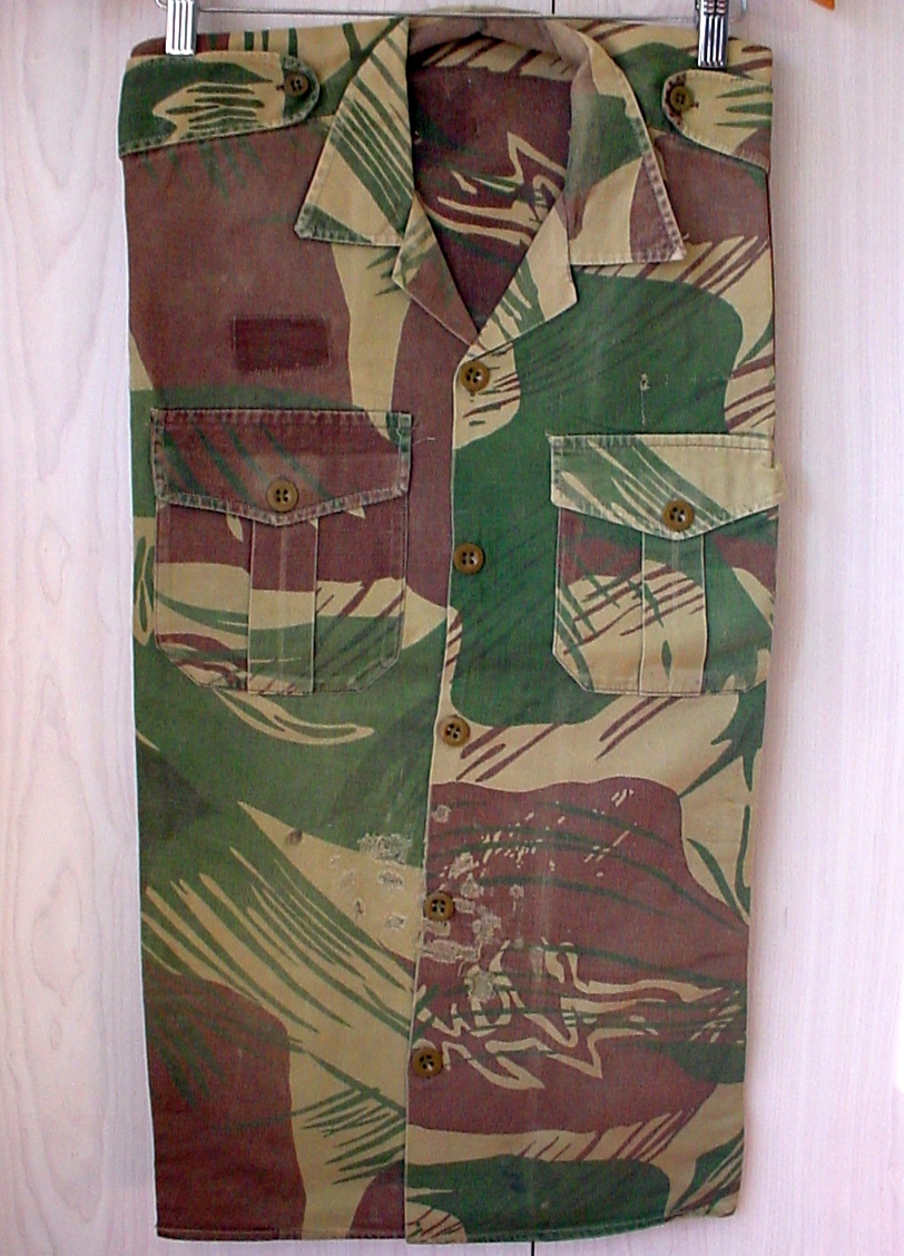 9942 Rhodesian Army camouflage shirt made into pillow slips, pair