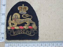 1920 Rhodesian Army Staff Corps blazer badge, Queen's Crown (R cloth)