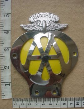 3778 Rhodesian Automobile Association car badge, Reuteler made (Ref. Misc Rhodesia)