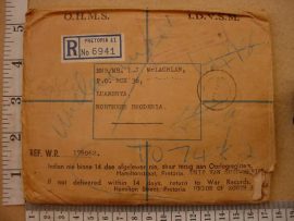6856 Union Defence Force medals envelope (Ref. SA)