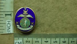 8439 South African Air Force 64 Air Signals Training School lapel badge (SAAF)