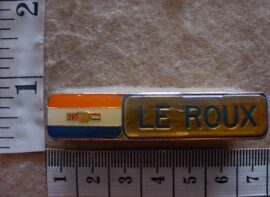 5366 South African Air Force name badge, Le Roux (SAAF)