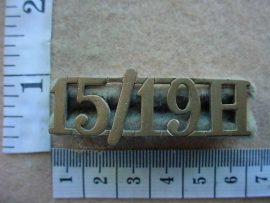 9327 15th/19th Hussars shoulder title (Ref. ST England)