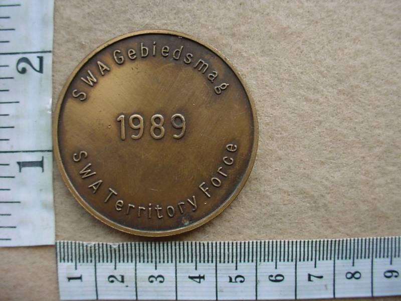 6729 SWA Territory Force 1989 medallion (SWA) - Image 2
