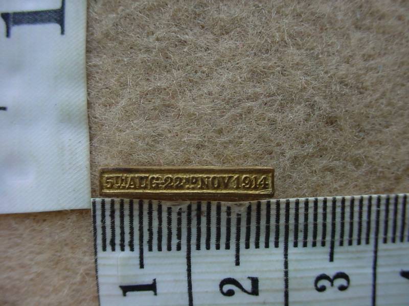 7273 British 5 Aug - 22 Nov 1914 ribbon clasp miniature (Ref. UK)