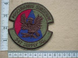 8744 USAF 347th Supply Squadron arm patch (Ref. USAF)