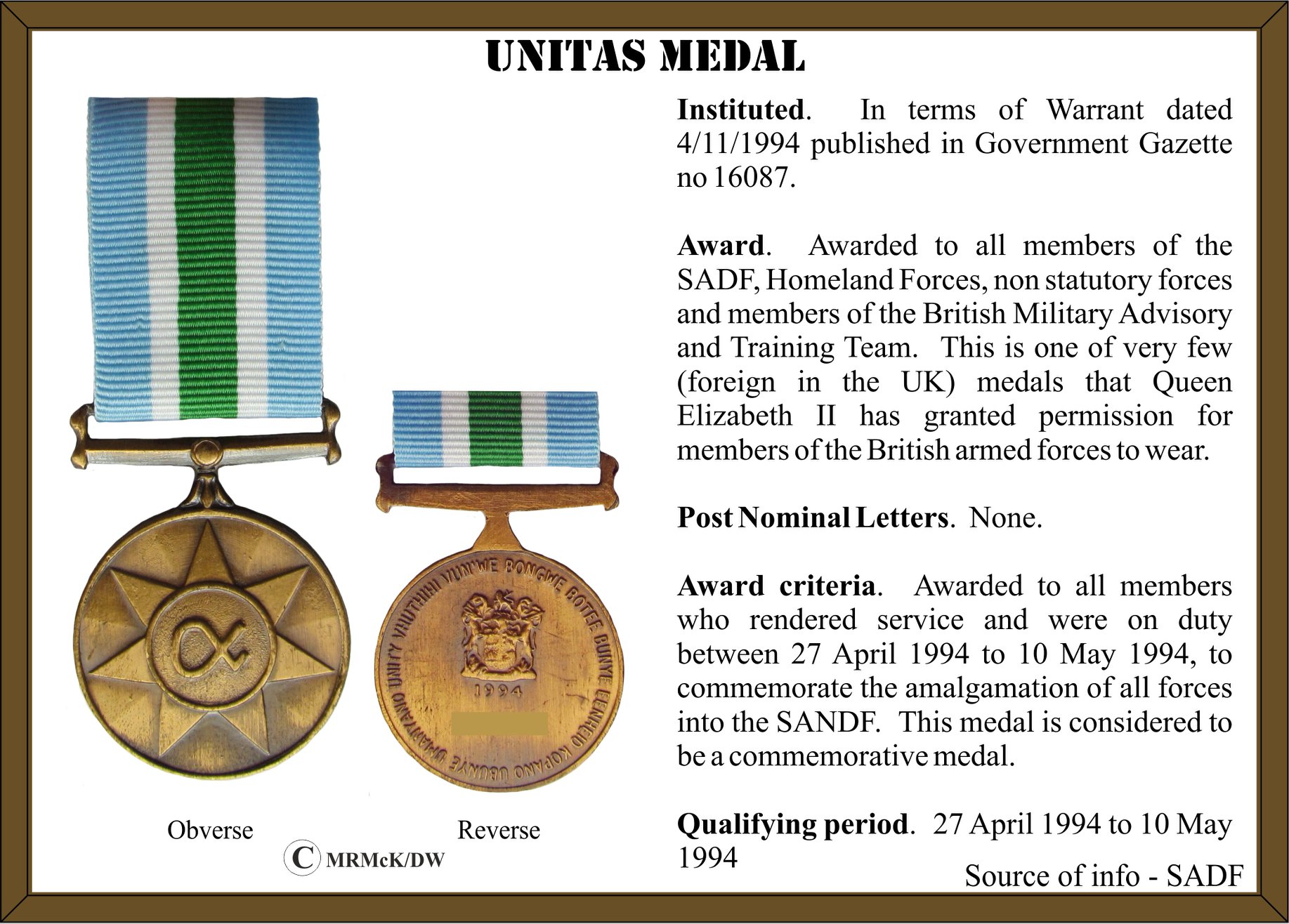6625 South African General Service Medal and Unitas Medal group, full size - Image 4