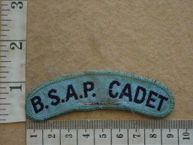 10012-1 Rhodesian British South African Police Cadet shoulder title (C561)