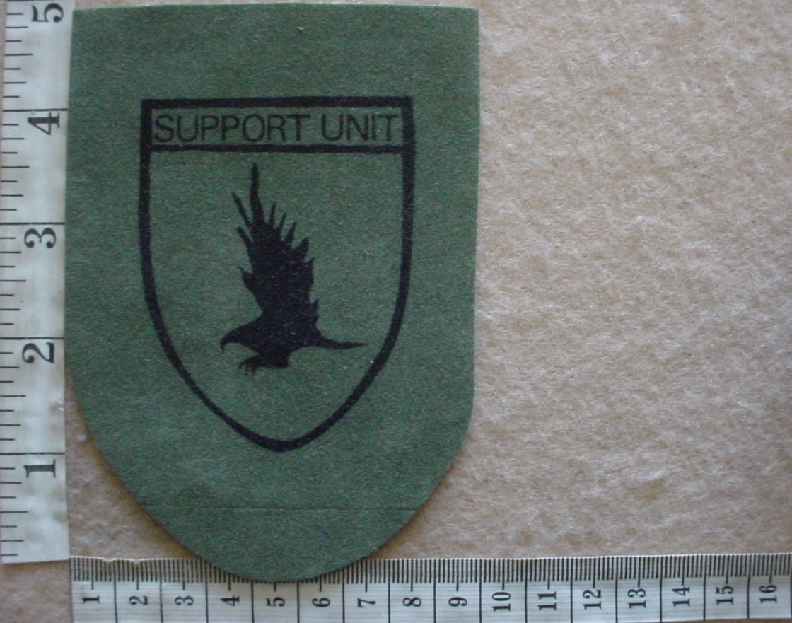 10089-5 Rhodesian British South Africa Police Support Unit arm patch, 1st green pattern (C611)