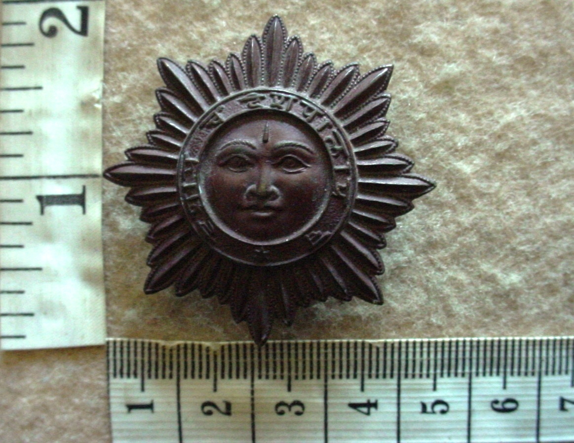 9300 Indian Sawai Man Guards cap badge, Officers OSD Bronze (Army India)