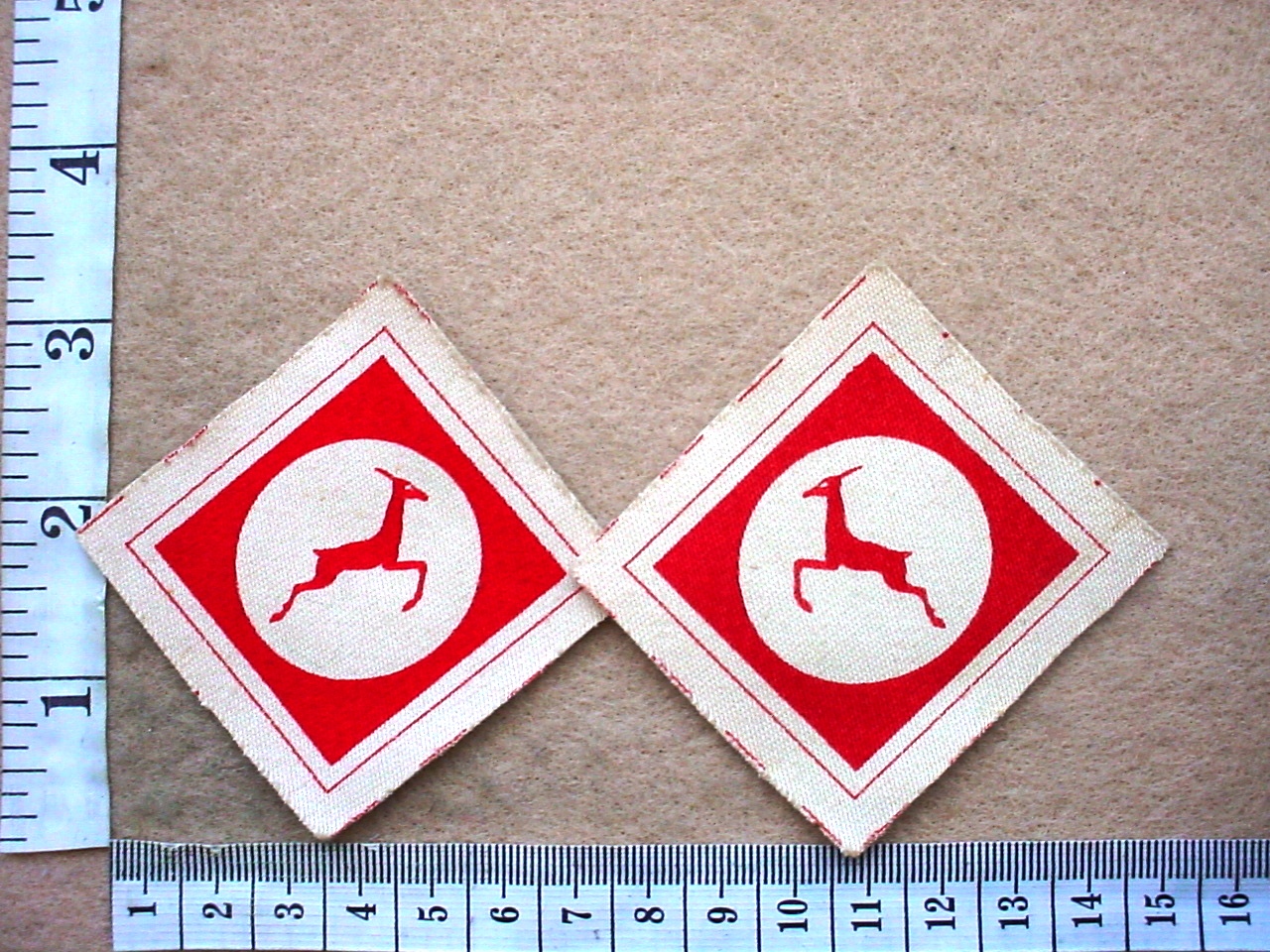 4463-1 British Army 13th Corps Headquarters arm patches, WW2 (BACI39)