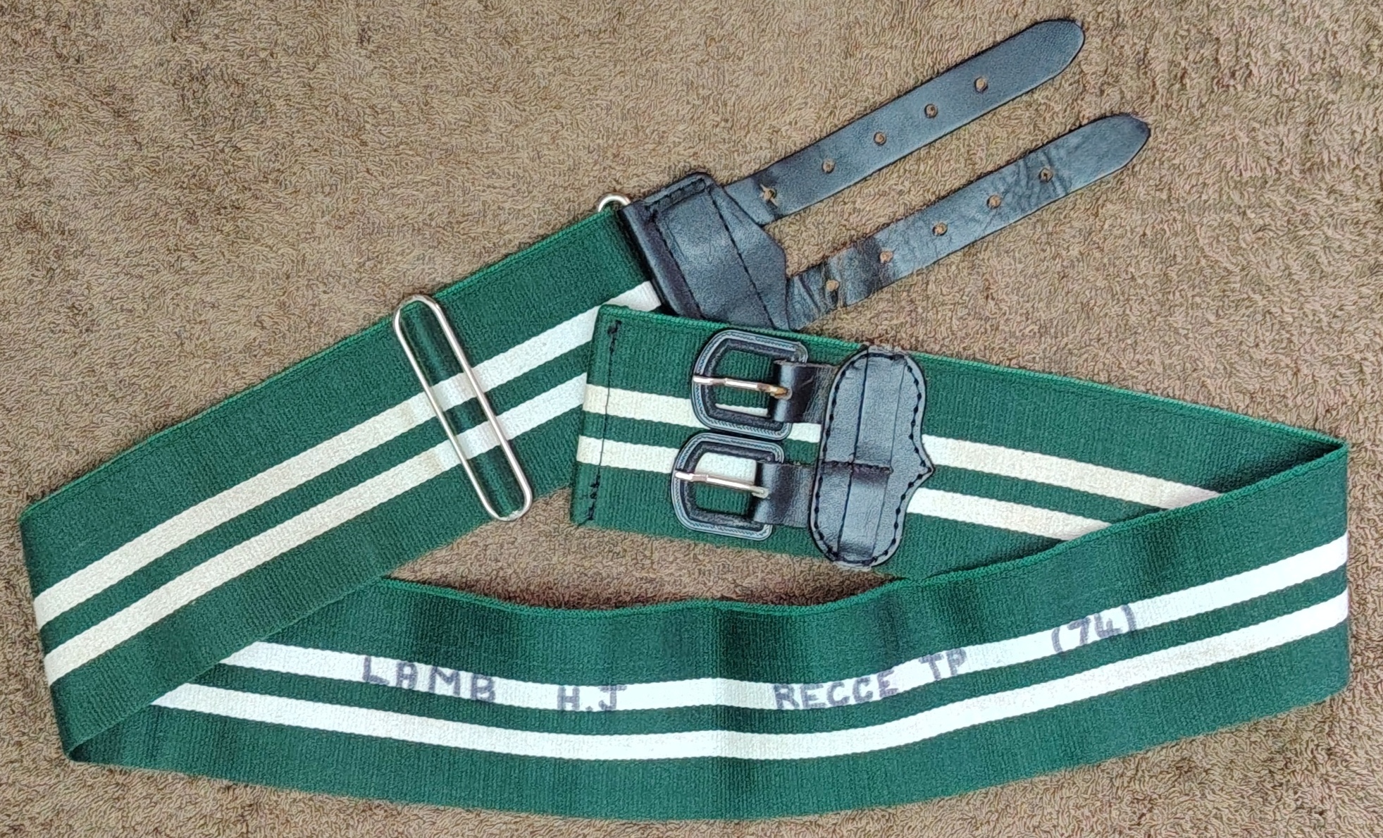 5253 Rhodesian Light Infantry stable belt, named, with photo (DW2 599) - Image 2