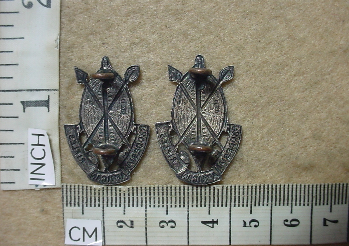 3793 Rhodesian African Rifles collar badges, Officers Silver (CO3098) - Image 2