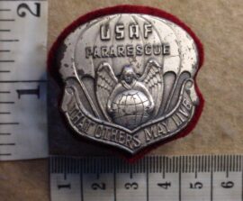 3628-3 United States Air Force Parachute Rescue beret badge, ANTAYA G.I. 1/20 SILVER FILLED (Para USA)