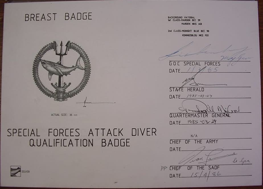 9061-2 Reconnaissance Commando Operator-Combat Swimmer badge (DW1 52 25) - Image 5