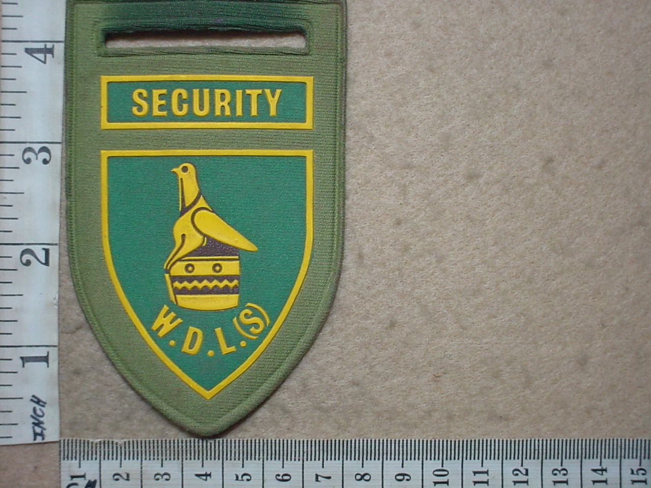 5425-1 South African Western Deep Levels South Mines Security arm flash (Security SA)