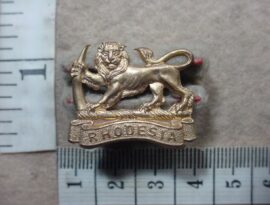 1529-3 Rhodesian Artillery 4th Anti-Tank Battery collar badge, mess dress size (CO3146)