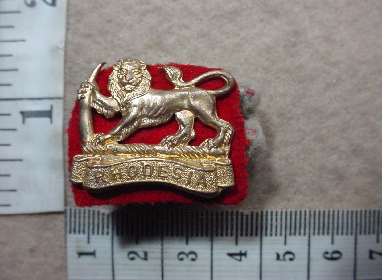 1529-1 Rhodesian Women's Service collar badge, mess dress size (CO3146)