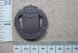 8038-1 Northern Rhodesia Volunteer Defence Force cap badge, Officers Bronze, WW2 (CO3551)