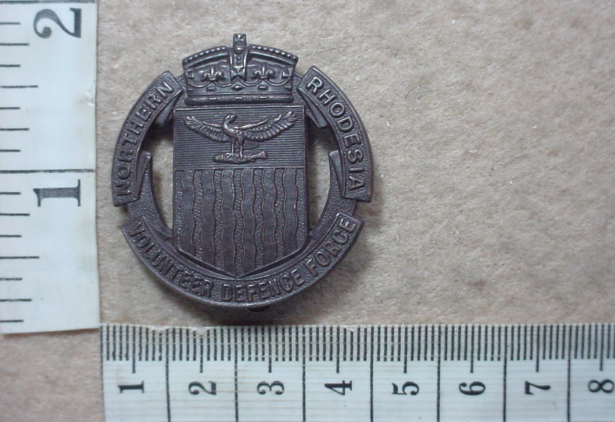 8038-1 Northern Rhodesia Volunteer Defence Force cap badge, Officers Bronze, WW2 (CO3551)