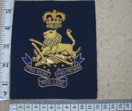 8993-2 British South African Police blazer badge, Queen's Crown (R cloth)