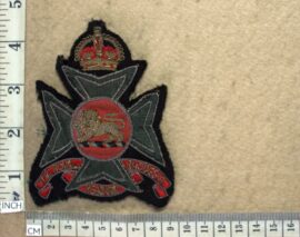 9997-1 Royal Rhodesia Regiment blazer badge, King's Crown (R cloth)