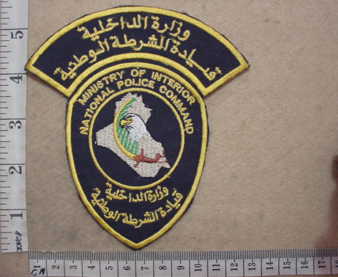 3899-6 Iraqi Police Ministry of Interior National Police Command arm patch (Police Iraq)